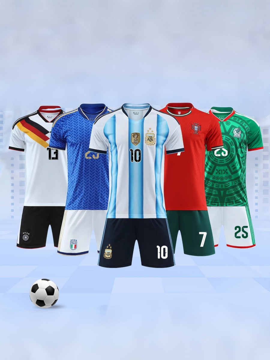 World Cup National Team Football Two-piece jersey and shorts set, Unisex