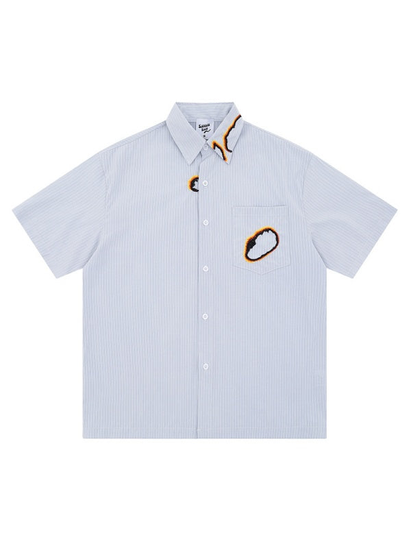 Liber Summer Men's Pocket decoration Stripes Shirts