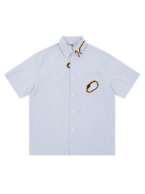 Liber Summer Men's Pocket decoration Stripes Shirts