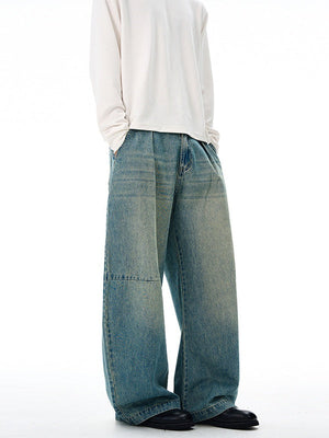 Retro Blue Gathering Machete Cleanfit Jeans