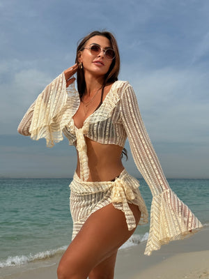Sexy Lace Mesh Swimsuit Bikini Four-piece Set