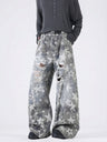 Star Print Hole Machete Jeans