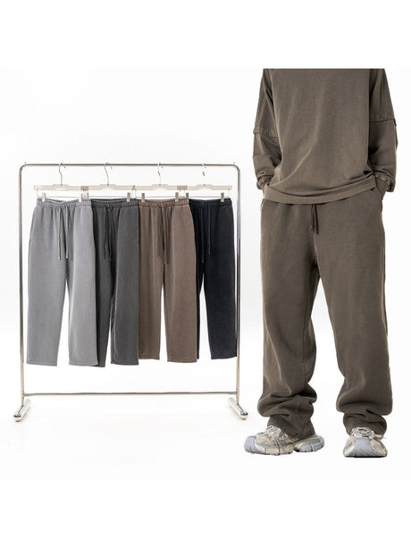 Loose Plush Straight Knitted Sweatpants
