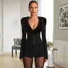 Faux Fur Collar Sexy Slim Fit Dinner Party Bodysuit