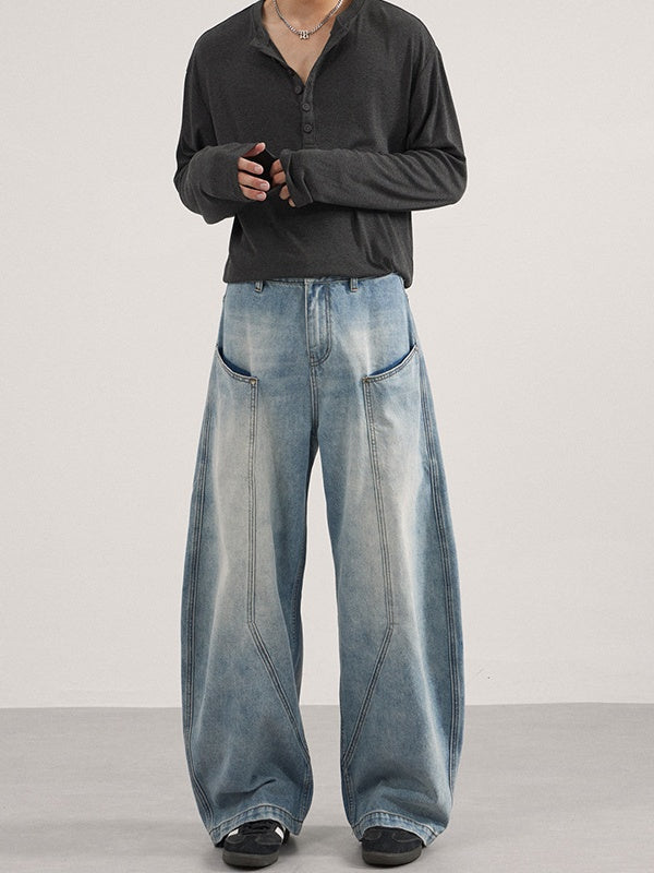 Liber Autumn Neutral wear Zipper decoration Jeans