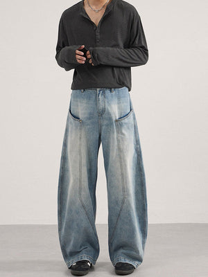 Liber Autumn Neutral wear Zipper decoration Jeans