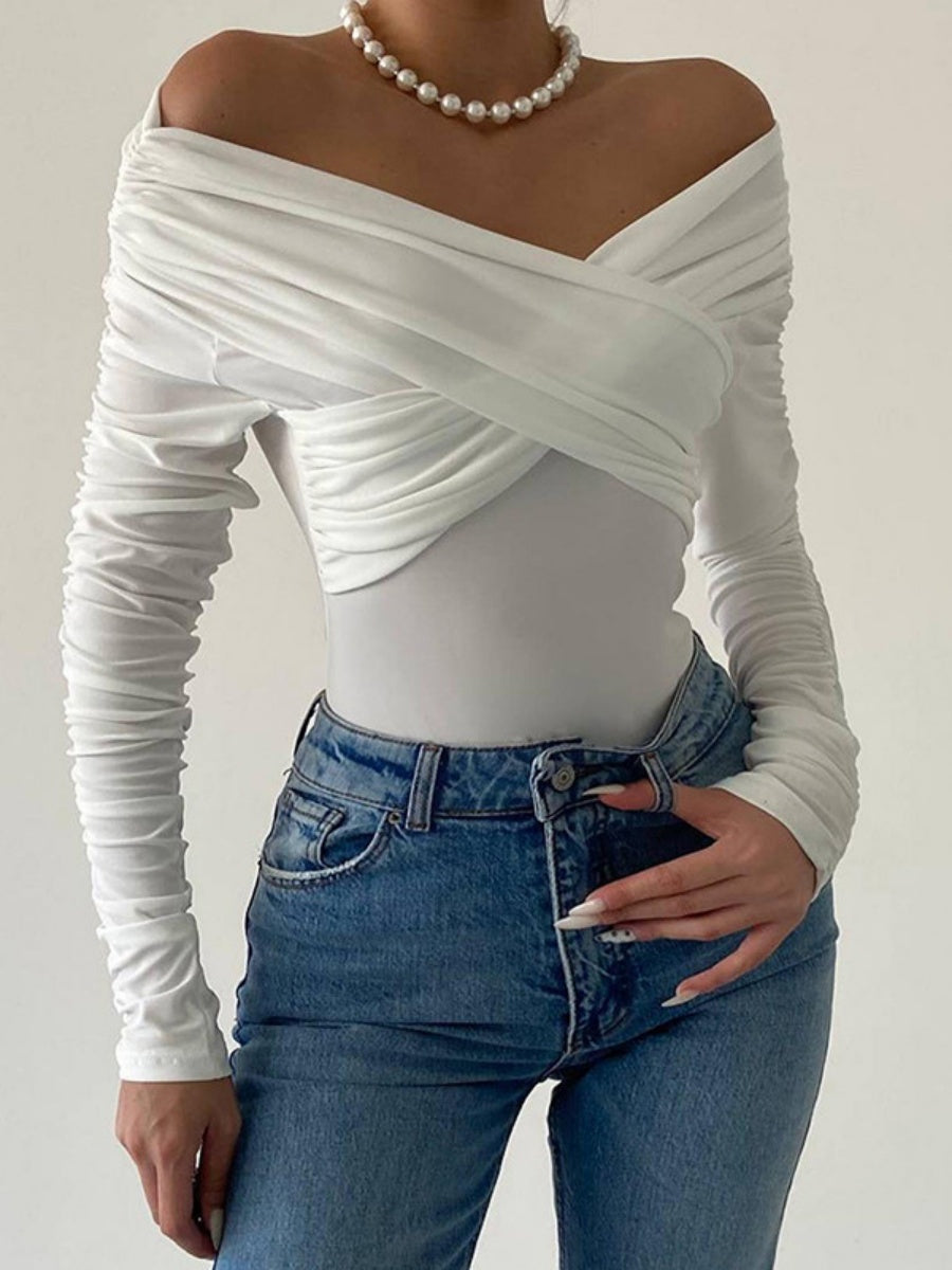 Liber Spring Women's Pleated Chiffon shirt