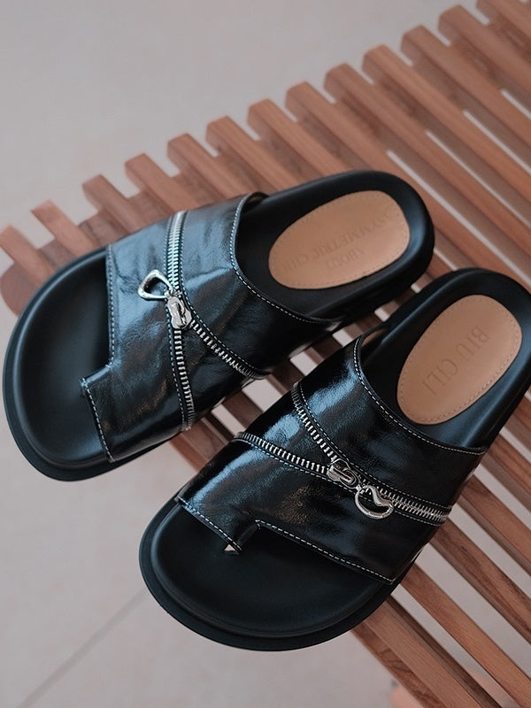 BIUCILI Mutual Performance | Original Design Deconstructed Zipper Flip-flops Birkenstock Sandals