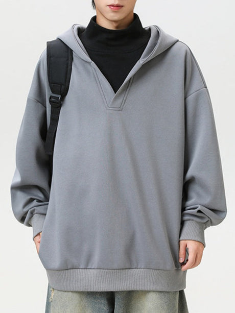 Fake Two Pieces Turtleneck American Loose Hoodies