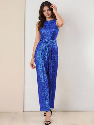 Combinaisons à taille fine et pailletée avec bandage