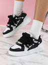 Women's Sneakers With Unique Color-blocked Shoelaces