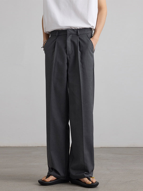 Liber Autumn Men's Pocket decoration Solid Color Pants