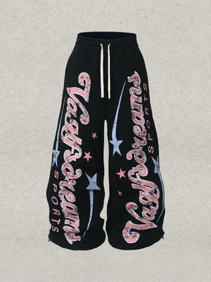 Anime College Style Leisure Warm Ins Wide-leg Pants