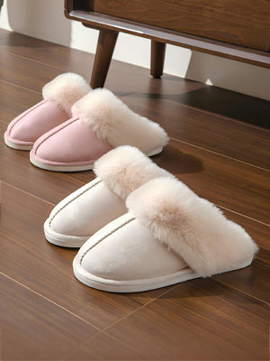 Solid Color Plush Slippers