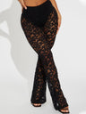 Lace See-through Flared Pants