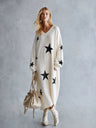 Loose-fitting Floral Print Starry Sky Casual Dress