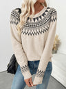Pullover Fair Isle Style Geometric Patterns Casual Sweaters