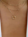 Alloy Necklace With Electroplated Circle Pendant, Fashion Necklace