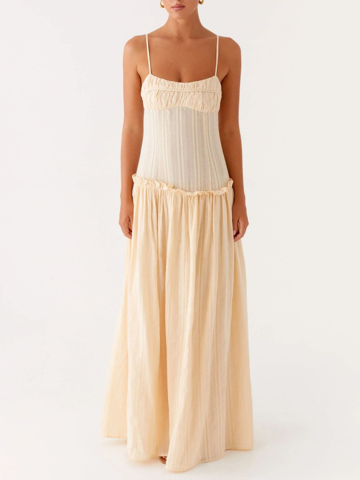 Ruffled Edges Camisoles Sweet Maxi Dresses
