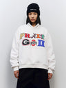Plush Embroidery Letter Drawstring Hoodie