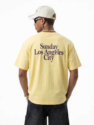 Color-blocked Double Collar Printed T-shirts