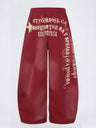 Letter Printed Machete Wide-leg Hip Hop Spray Dyeing Make Dirty Mopping Sweatpants