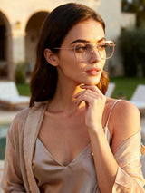 Gold And Pink Eyeglasses