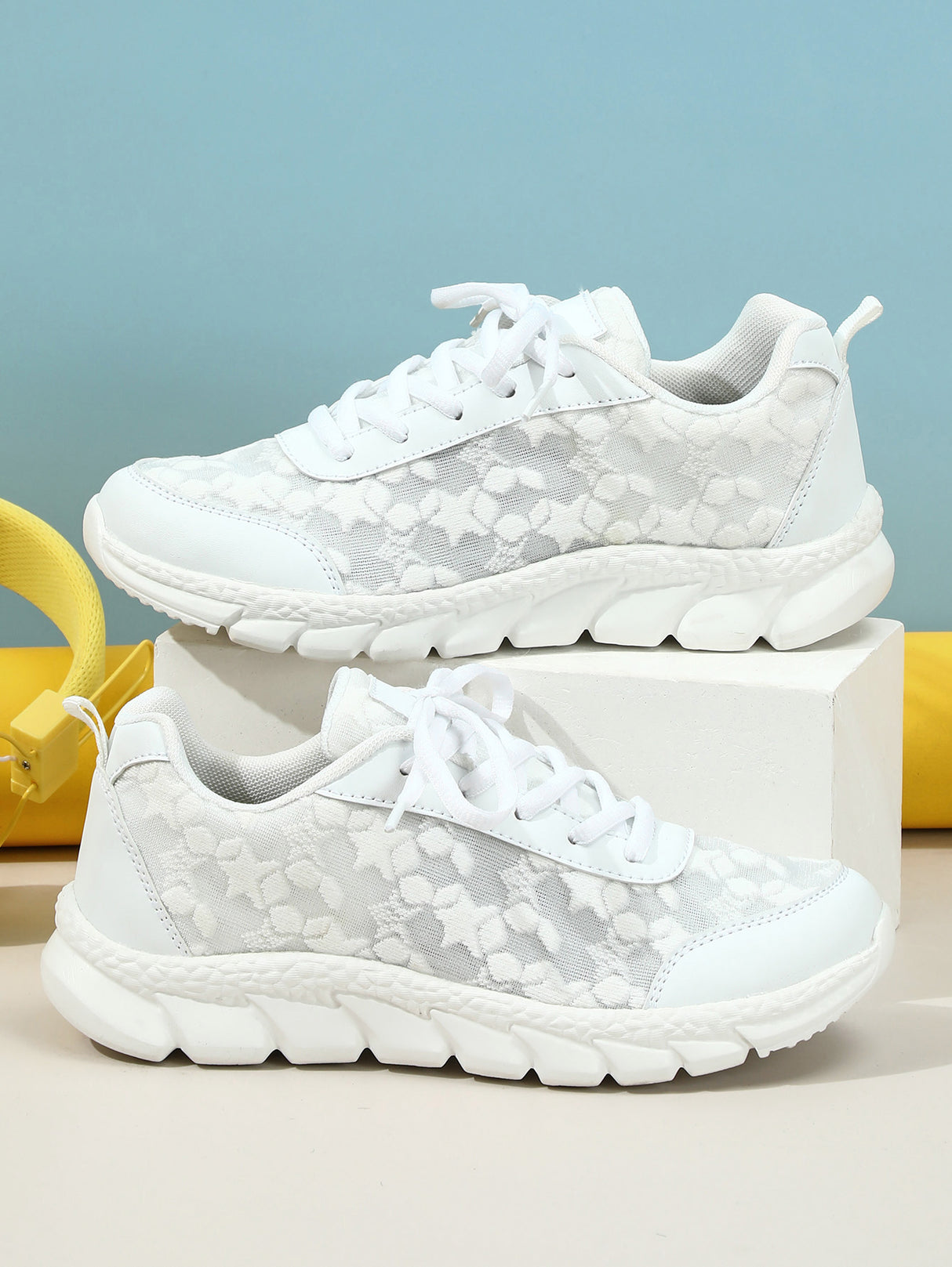 Floral Mesh Women's Casual Sneakers