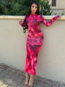 Tie-dye Slim Fit Maxi Dresses