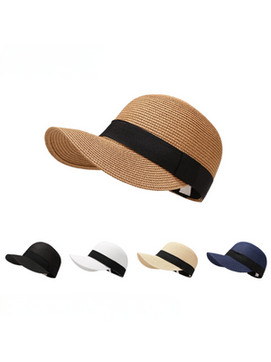 Straw-woven Long Duckbill Cap