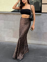 Leopard Print Hip Fishtail Skirts