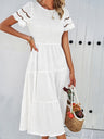 Hollow-out Lace Sleeves, Long Hollow-out Dress