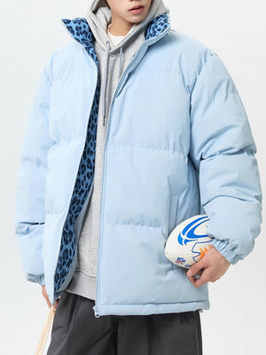 Leopard Stand Collar Thickening Winter Coats