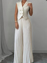 Pleated Pants Vest Grace Commuting Set 2-piece Sets