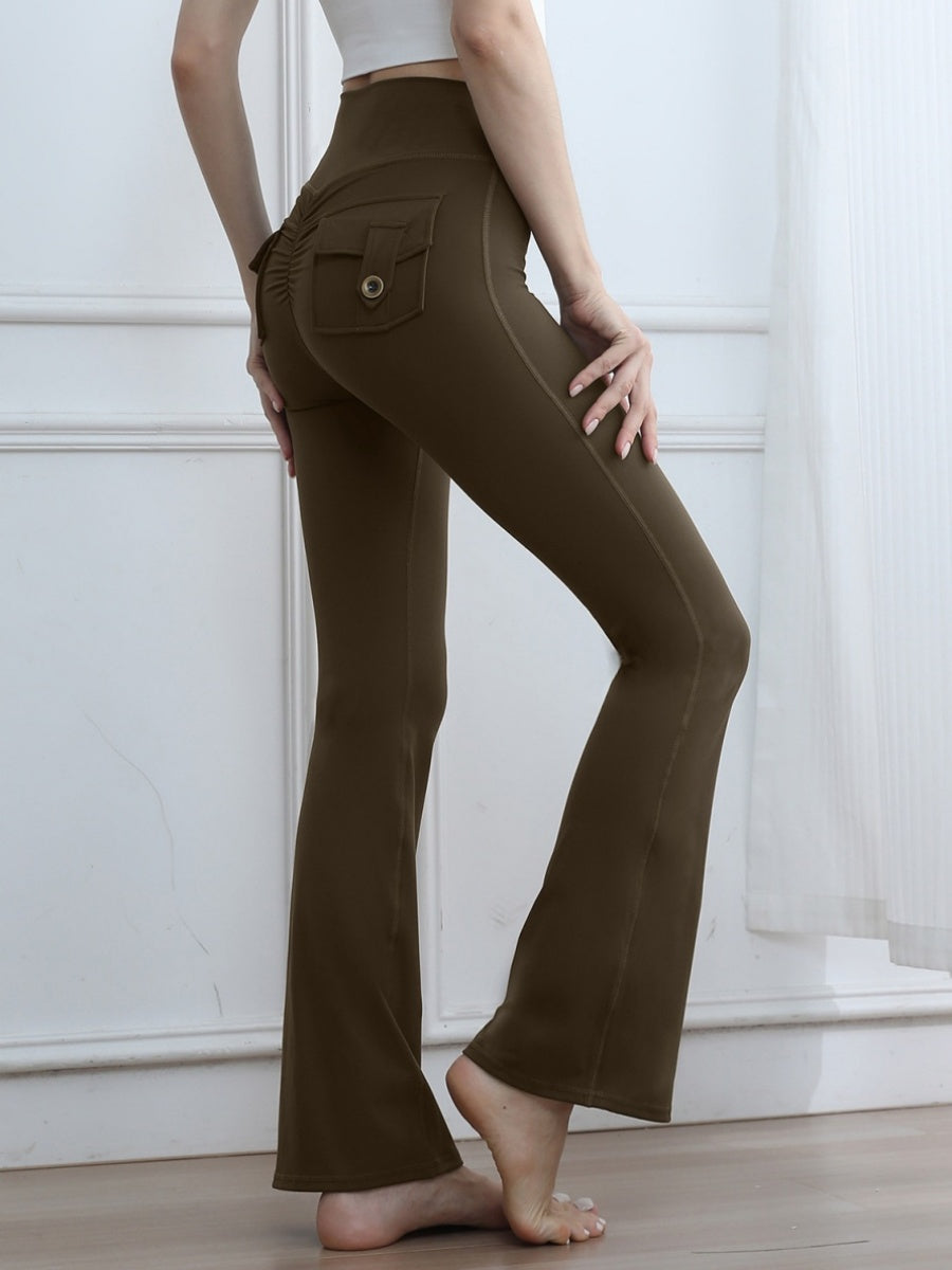 High Waist Tooling Yoga Micro-horn Peach Butt Tight Fit Sports Pants