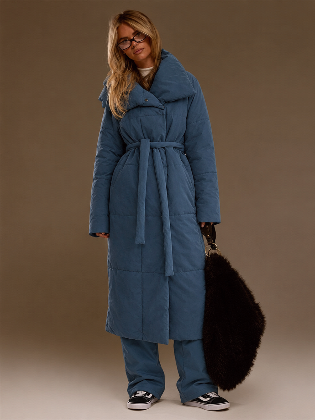 Loose-fitting, Casual, Warm, Long Stand-collar Cotton Coat/long Cotton-padded Jacket