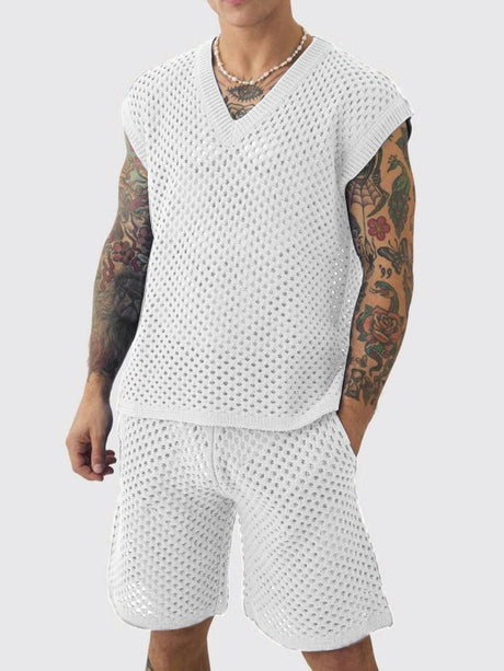 Leisure Hollow Out Vacation 2-piece Sets Set