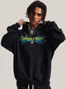 Figure Cyberpunk Printed Destroy Hoodies