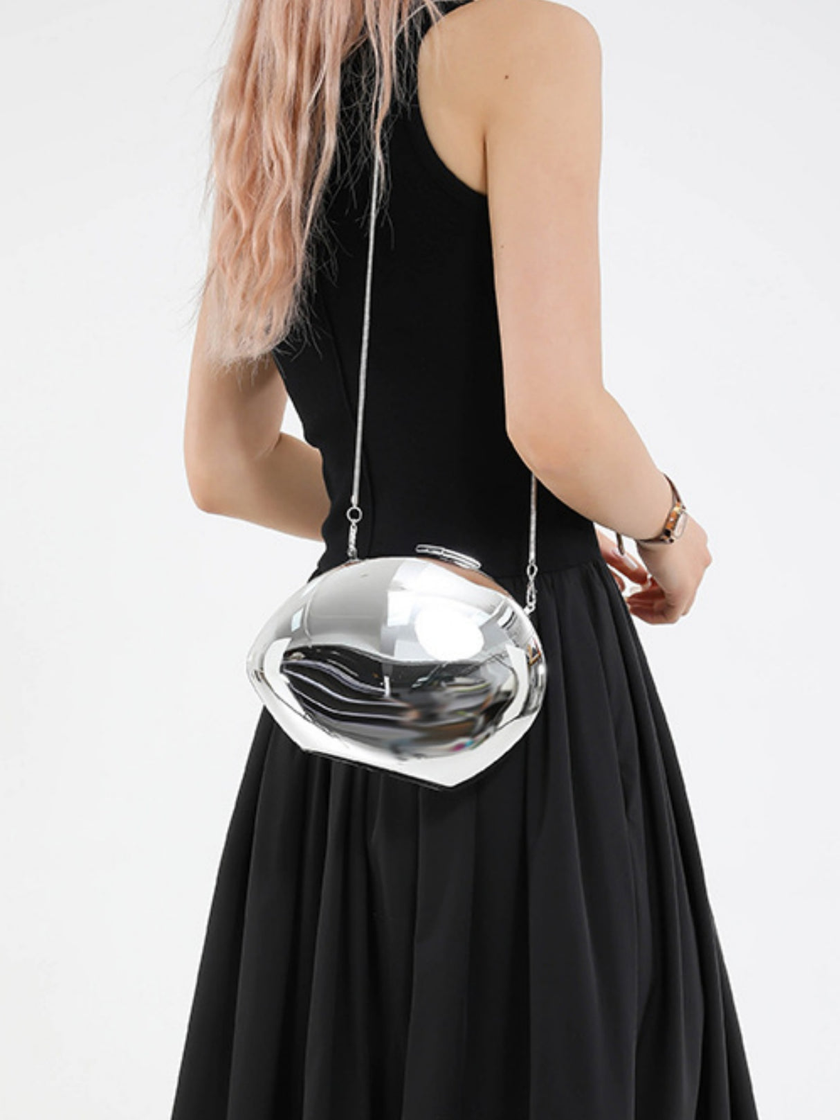 Oval Acrylic Seashell Evening Crossbody Bag