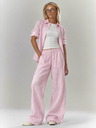 Solid Color Shirt And Trousers Set, Long-sleeved Shirt And Loose Trousers, Two-piece Set