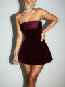 Tube Top Velvet Mini Dresses