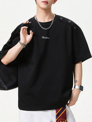 Retro Loose-fit Letter Applique T-shirts