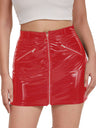 PVC Paint Zipper Opening Sexy Short Skirt