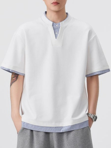 Layered-look Patchwork T-shirts