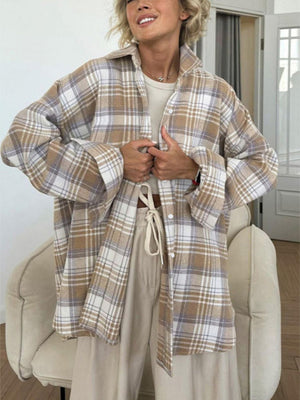 Plaid Oversize Coat Shirts