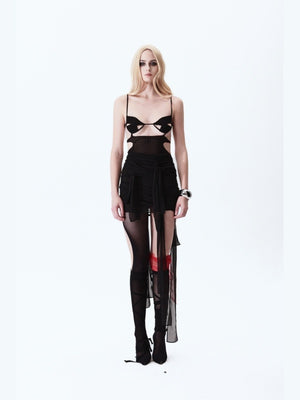 Deconstruction Bra Irregular Strappy Dress