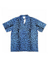 Blue Leopard Print Cuban Territory Shirts