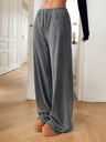 Wide-leg Pants With Drawstring Soft Elastic Waistband Loose Casual Trousers