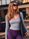 Long-sleeved Yoga Clothes With Built-in Breast Pads
