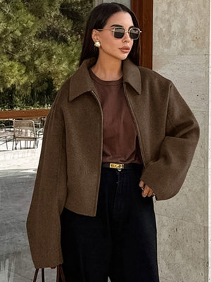 Brown Zip-Front Jacket